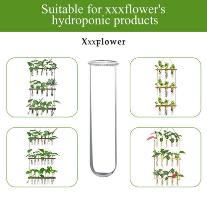 XXXFLOWER Glass Propagation Stations Accessories Glass Test Tubes Tiers Planters Wall Terrarium for Home Office Plant Hanger Flower Vases Wall Decor Hydroponic Cuttings (4 Tube Vases) Clear