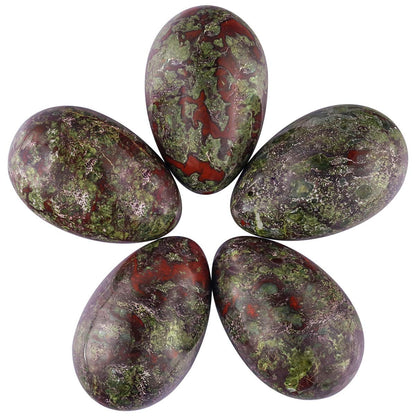 mookaitedecor Bundle - 2 Items: Natural Raw Amber Calcite Crystal Cluster Geode Stone & Dragon Blood Jasper Crystal Egg with Stone Stand for Home Decor