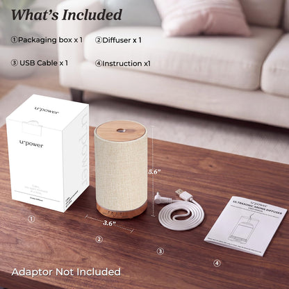URPOWER 100ML Essential Oil Diffusers for Home with Linen Cover 7 Color Changing Lights, Timer & Auto-Off Scent Diffuser Oil Machine Humidifier Aromatherapy Air Diffusers for Bedroom, Office