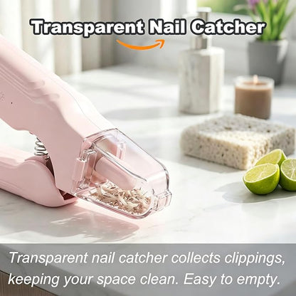 2-in-1 Dog Nail Grinder & Dog Nail Clippers Trimmers for Large Medium Small Dogs Cats Pets Claw Trimmer with LED Lights (Pink)
