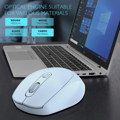 ONE-UP Wireless Mouse, 2.4G, Silent, USB Nano Receiver, for Laptop, Chromebook, PC, Mac, Windows and School Work (Black)