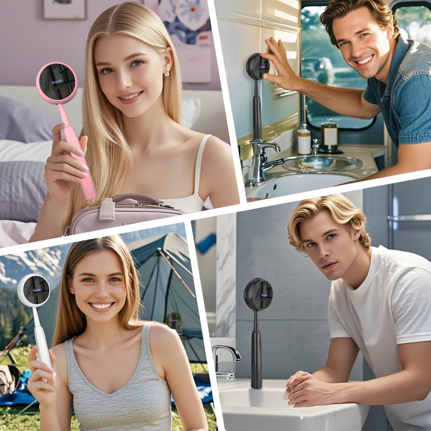 iHave Toothbrush Sanitizer Holder: Auto-Cycle UV Disinfection & Magnetic Wall-Mount for Manual & Electric Brushes | Portable Toothbrush Holders for Home & Apartment,Bathroom Decor & Travel Essential