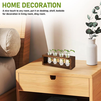POPETPOP Plant Propagation Tubes 4pcs Glass Test Tube Vase Replacement Clear Hydroponic Flowers Vase for Home Office Desktop Decoration