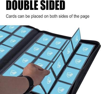 Card Binder for Trading Cards,16 Pocket with 32 Sleeves up to 1024 Cards, Waterproof Card Storage Book with Sleeves, Fits Baseball Football Basketball Sports Cards