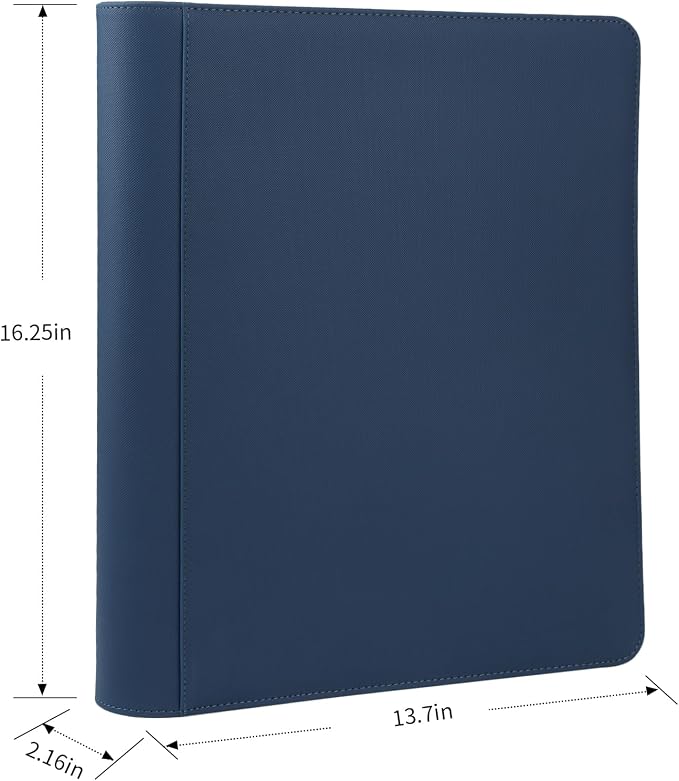 Toploader Binder, Holds 324 Toploaders, 9 Pocket Top Loader Binders with Sleeves for 3 x 4'' Toploaders, Double-Sided Pocket Top Loader Storage Binder, Trading Card Binder - Diamond Blue