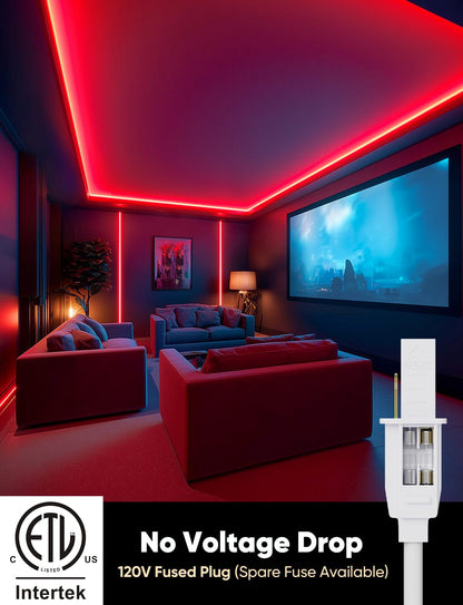 HeliosRibbon LED Neon Rope Lights, 16FT Red, Waterproof, Connectable, Model HR-MNEON-RED-5M