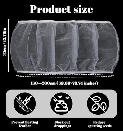 Bird Cage Netting Seed Catcher, White Adjustable Large Bird Cage Seed Catcher Stretchy Birds Cages Cover, Easy to Install, Fits Most Cages, Ideal for Parrots Enclosures