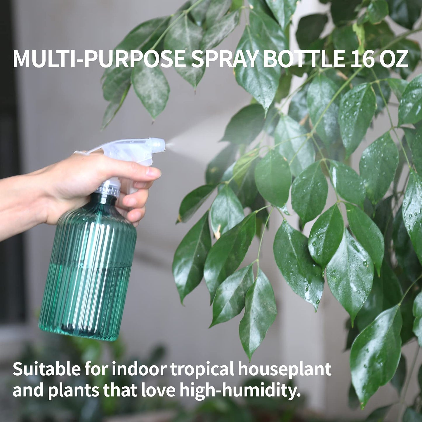 ONEDONE Watering Can Indoor Plants - Plant Watering Can 34 OZ, Long Spout Small Watering Can for House Plants Garden Potted Flowers with Spray Bottle, Squeeze Bottle Green