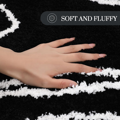 FANC GUY Halloween Cute Funky Large Black Humanoid Super Absorbent Bath Mat Fun Machine Washable Non Slip Bathroom Rugs Oversized Plush Shower Bath Floor Mats