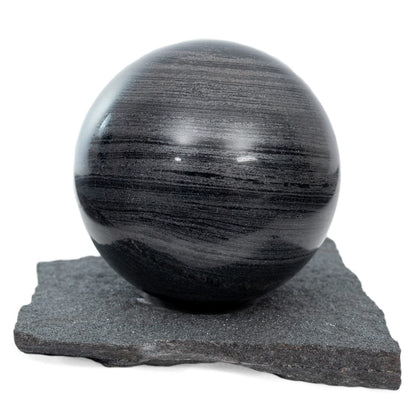 RUMINERAL Specular Hematite Sphere 56-60 mm with Stand Polished Crystal Stone