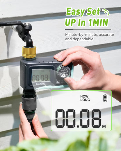 RAINPOINT Sprinkler Timer Outdoor,Programmable Water Timer for Garden Hose Faucet,Irrigation System with Rain Delay/Manual(Metal)