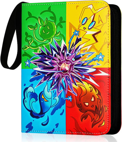 9 Pocket Card Binder for Cards, Trading Card Binder Fits 900 Cards with 50 Removable Sleeves, Zipper Card Holder Case Album Book for Boys Girls