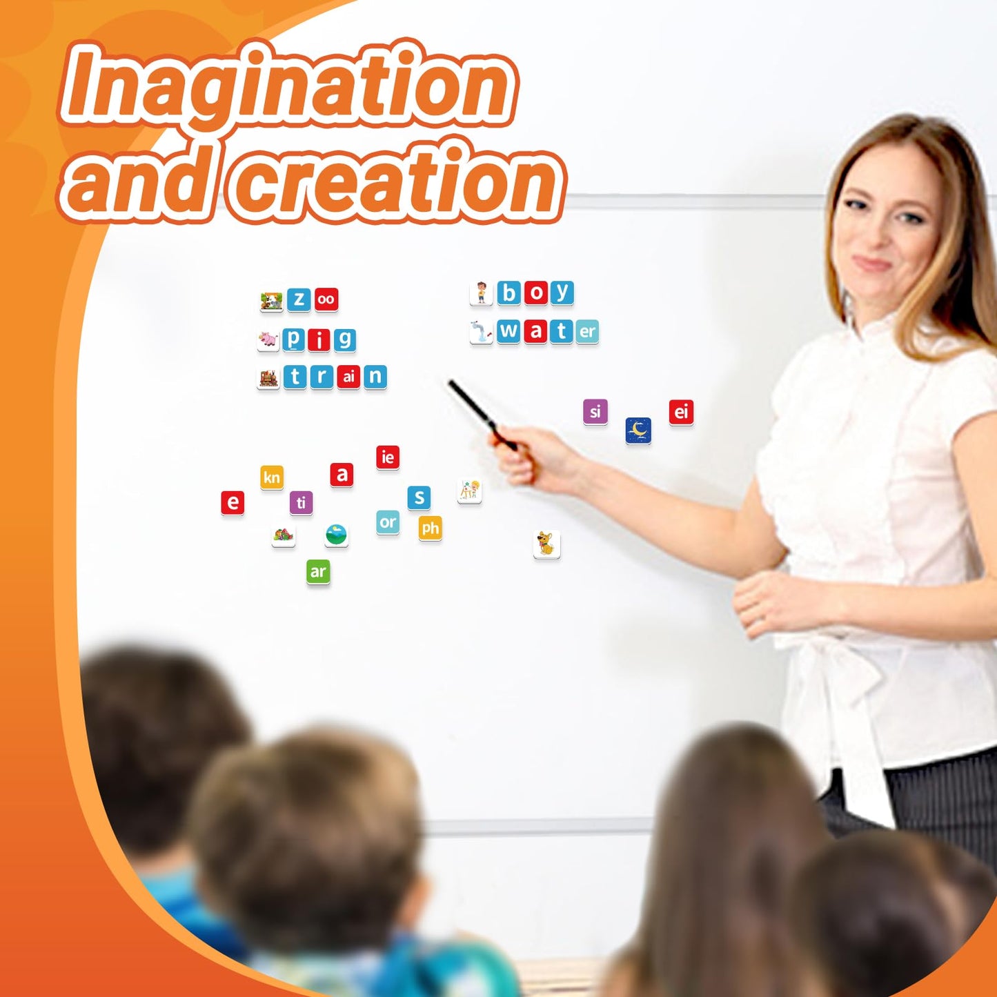 140 Phonics Magnetic Letters Tiles,Learning Letter with Magnet Spelling Board Phonics Games Letter Tiles Phonemic Awareness Alphabet Magnets Magnetic Elkonin Box for Preschool Kindergarten Classroom