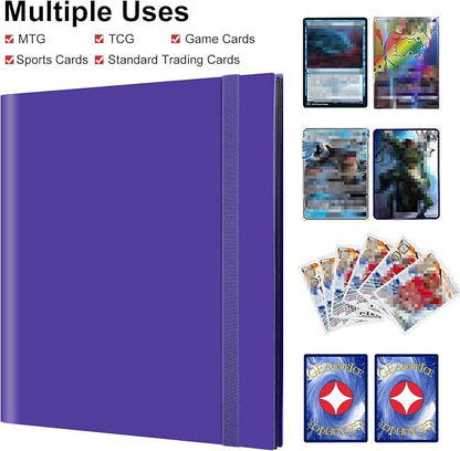 GEAoffice Card Binder 12 Pocket, 624 Pockets Trading Card Album Folder for Standard Cards, Side Loading Card Collection Folder for MTG, TCG, Sport Cards, Purple