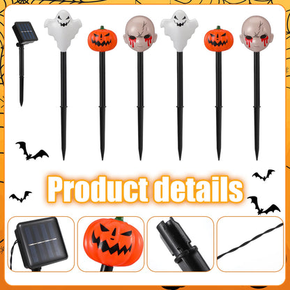 Glooglitter 6 Pack Halloween Decorations Outdoor Solar Stake Lights Halloween Lights Waterproof for Garden Patio Yard Pathway Grave Lawn Porch Party Decor(Purple Ghost)