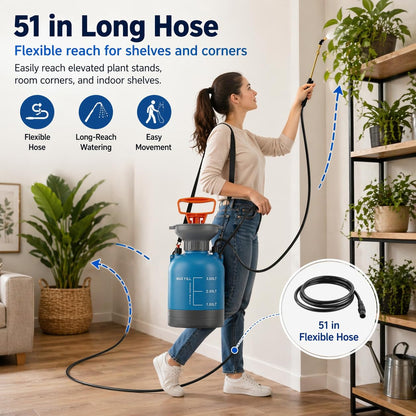 3L Blue Hanging Plant Waterer with Telescopic Wand, Long-Reach Watering Can Sprayer for Hard-to-Reach High Baskets & Wall Planters, Indoor/Outdoor Garden Tool