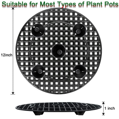 Gicare 6 Pack Pot Elevator for Plants, 12 Inch Heavy Duty Plastic Plant Stands for Indoor & Outdoor Use