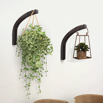 DSJIFGEW Stylish Wooden Plant Hanger – 2 Pack, 8-Inch Indoor/Outdoor Wall Hooks for Hanging Planters, Flower Pots, Lanterns, and Wind Chimes – Premium Beech Wood Home Decor