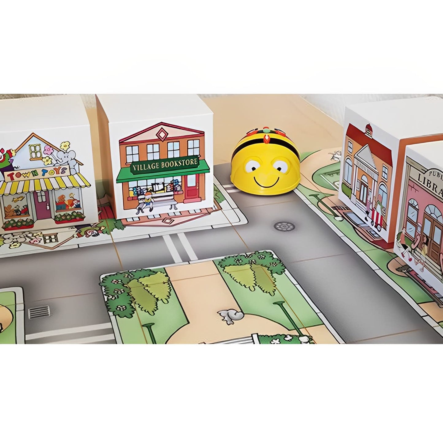 Basic Programming: See & Say Bee-Bot with 3D Community Constructiuon-Kit, Perfect for Home, Classroom, Office, Bedroom, Playroom, & Study Room Use