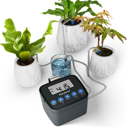 Automatic Watering System for Potted Plants, Drip Irrigation Kit System, Plant Self Watering Devices for Office Patio Greenhouse GrowTent, with Programmable Water Timer（Black