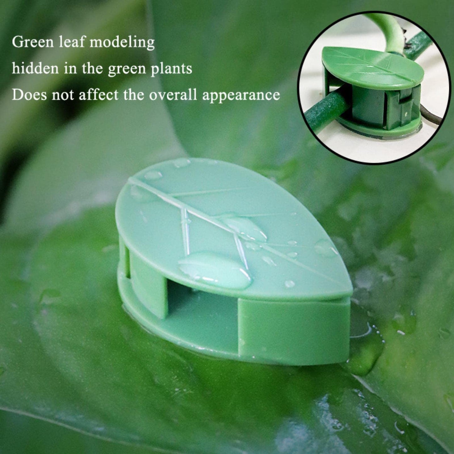 LeMall Plant Climbing Wall Fixture Clips, 100PCS Self-Adhesive Plant Hooks for Wall Vines Fixing Clips Green Leaf Plant Clip Garden Wall Clip Plant Clip Green Leaf Simulation for Garden Wall Clip