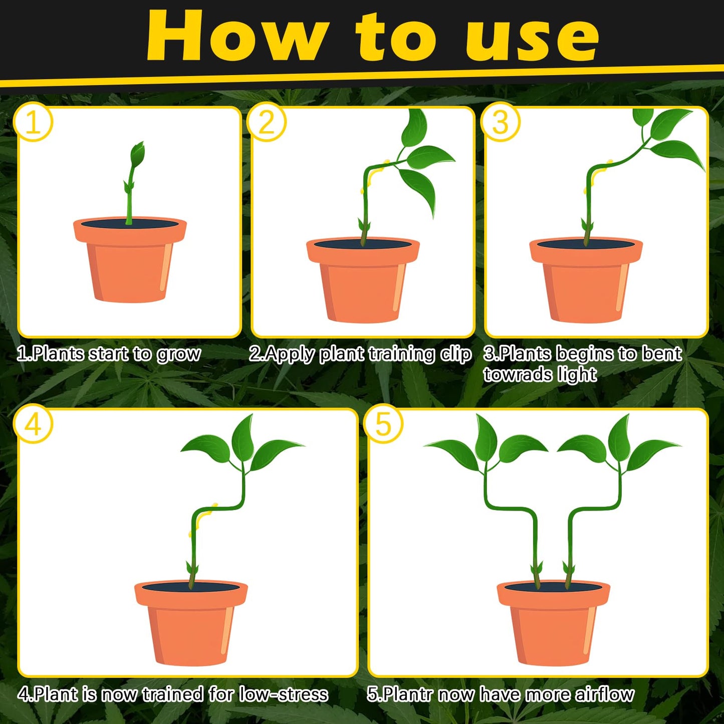 40 Pack LST Plant Training Clips – Durable & Reusable Stem Support for Low-Stress Training – Fits All Growth Stages