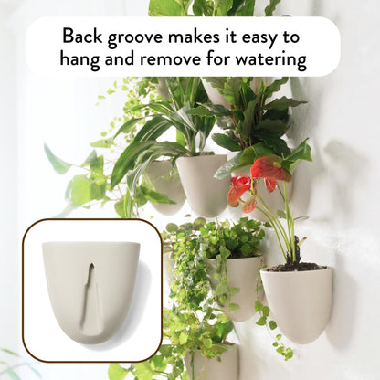 Make Good PlantPod Luxe - Self-Watering Wall Planters (Set of 6, Stone) - Easy to Water and Install - Lightweight - Design Your Own Vertical Garden - Wall Planters for Indoor Plants