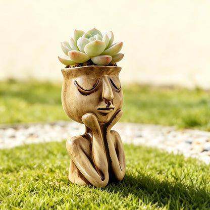 LIUXINJIAN-RHX Face Planters Pots Head Unique Face Flower Pot Head Planter for Indoor Plants Cute Small Succulent Pots Indoor Plant Pot, Great Gift Unique Ornaments for Home