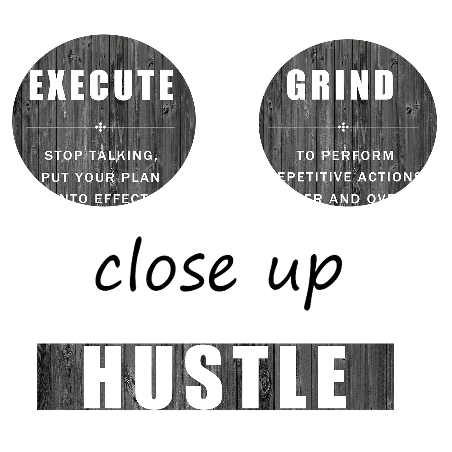 Inspirational Wall Art Execute Grind Hustle Motivational Poster 3 Pieces Canvas Prints Artwork for Living Room Modern Home Decor Painting Pictures Stretched and Framed Ready to Hang [72''Wx 36''H]
