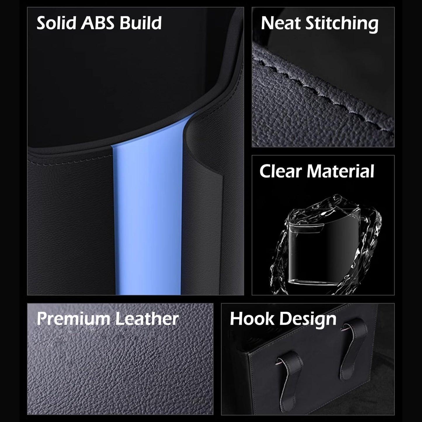 LoopTime Leakproof Car Trash Can,Mini Car Trash Bin for SUV and Truck,Small Removable Liner Garbage Can,Waterproof Automotive Trash Can for Vehicle,Home,Office,Multipurpose,Easy to Clean (Wine Red)