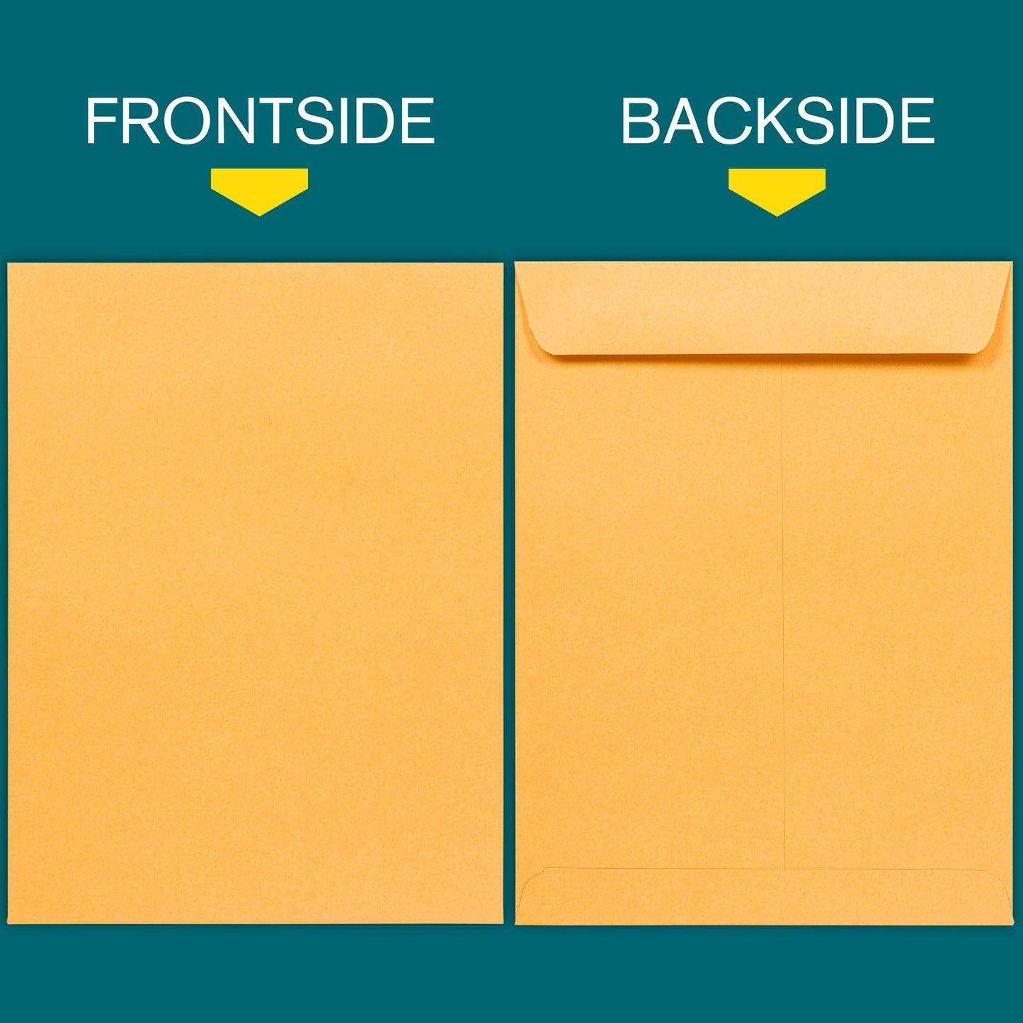 10x13 Brown Kraft Open End Envelopes Peel & Seal, 100 Pack, Self Seal Mailing Catalog Envelopes for Documents, Business and Home Shipping, 28lb Heavyweight Paper