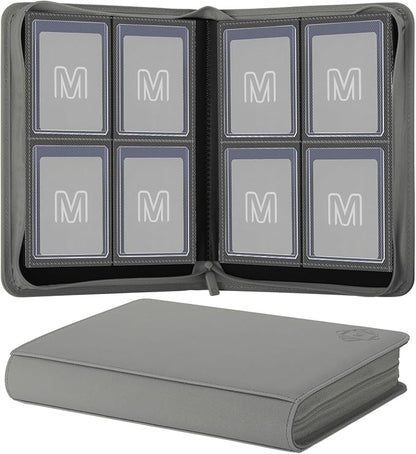 Toploader Binder,4-Pocket Side Load Trading Card Album, Holds 128 Cards with Double-Sided Pockets for MTG, Sports Cards, Top Loader Storage