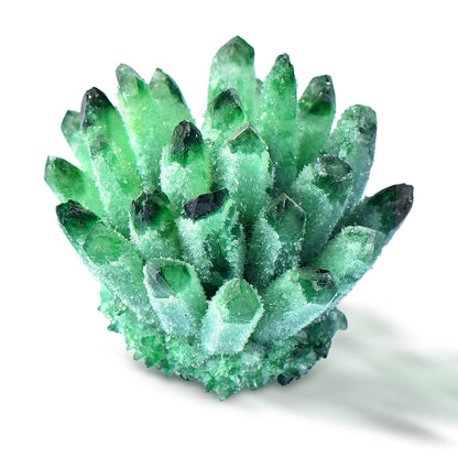Natural Crystal Cluster Clear Quartz Mineral Crystal Cluster Cluster Healing Ornament Hue Reflection Feng Shui Home Decor (Green)