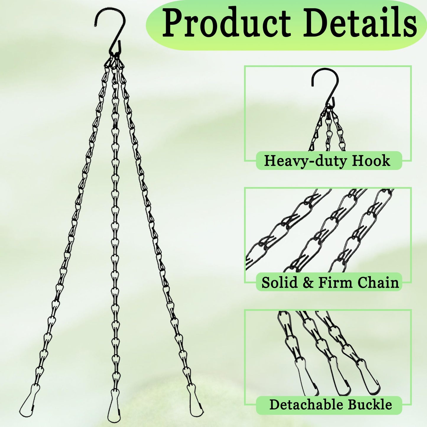 SMYAXUNW 6pcs19.7inch Hanging Basket Planter Hanging Chain，Replacement Plant Hangers for Bird Feeders,Planters Wind Chimes and Decorative