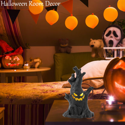 Halloween Tree, Scary Halloween Decorations Night Light, Fall Tiered Tray Decor Tree Lights Indoor, Lightweight Tabletop Decor, Village Statue Haunted House