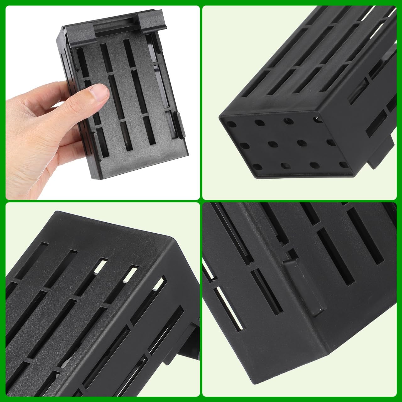 Ipetboom Hanging Aquarium Plant Holder 4-Pack Plastic Aquatic Planters 4.92X3.14X2.16In with Multiple Drainage Holes for Fish Tank Decoration and Aquatic Plant Growth