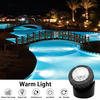 AVEKI Solar Pond Spotlights, 12 LED Solar Underwater Lights with Dual Head Waterproof Submarine Landscape Spotlight Security Lighting for Outdoor Patio Ganden Fountain Pond… (White, Single Head)