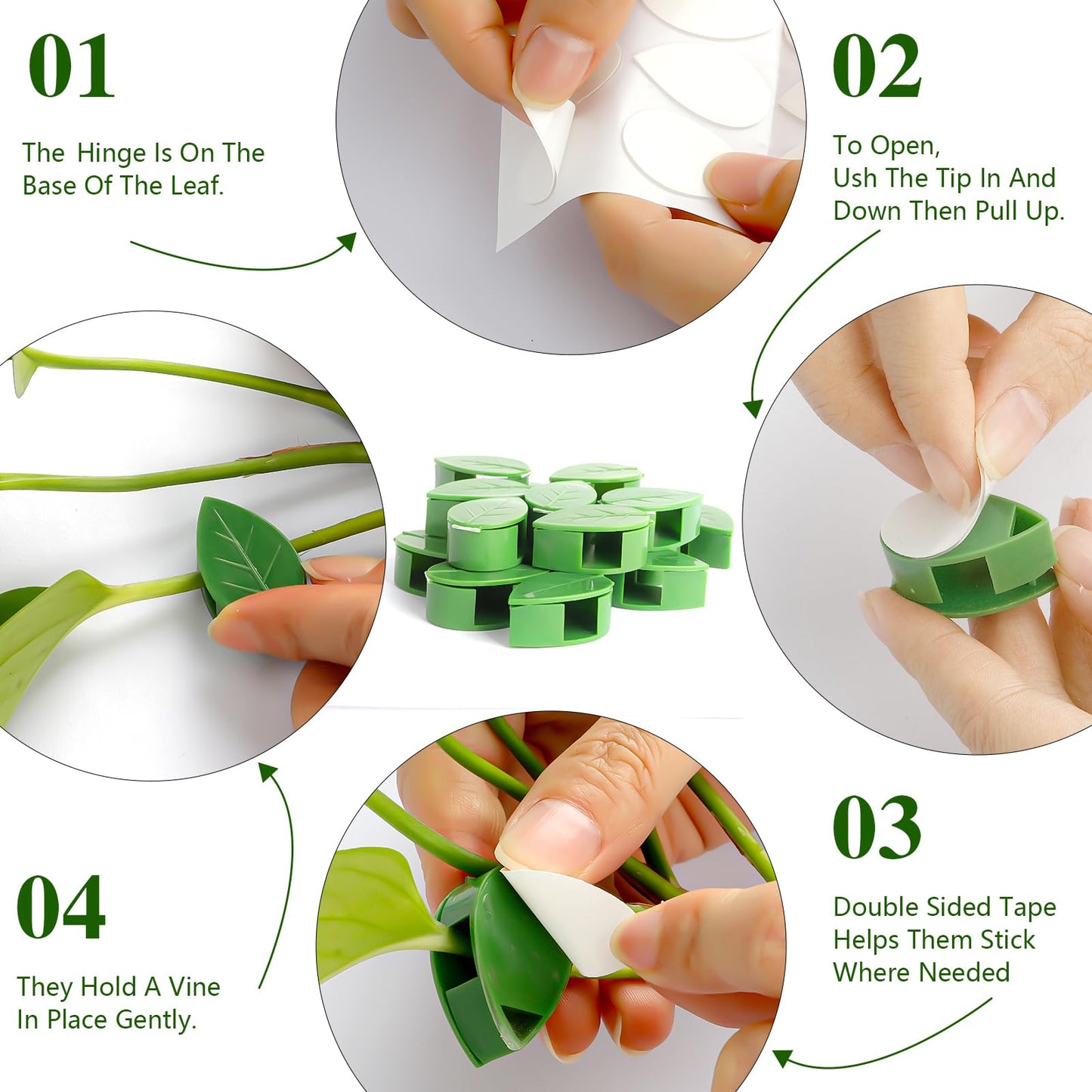 Plant Wall Clips - 30 Pcs Climbing Plant Fixture Clips for Vines & Leaf Accessories - Self-Adhesive Hanging Hooks for Indoor/Outdoor Garden