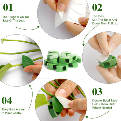 Plant Wall Clips - 30 Pcs Climbing Plant Fixture Clips for Vines & Leaf Accessories - Self-Adhesive Hanging Hooks for Indoor/Outdoor Garden