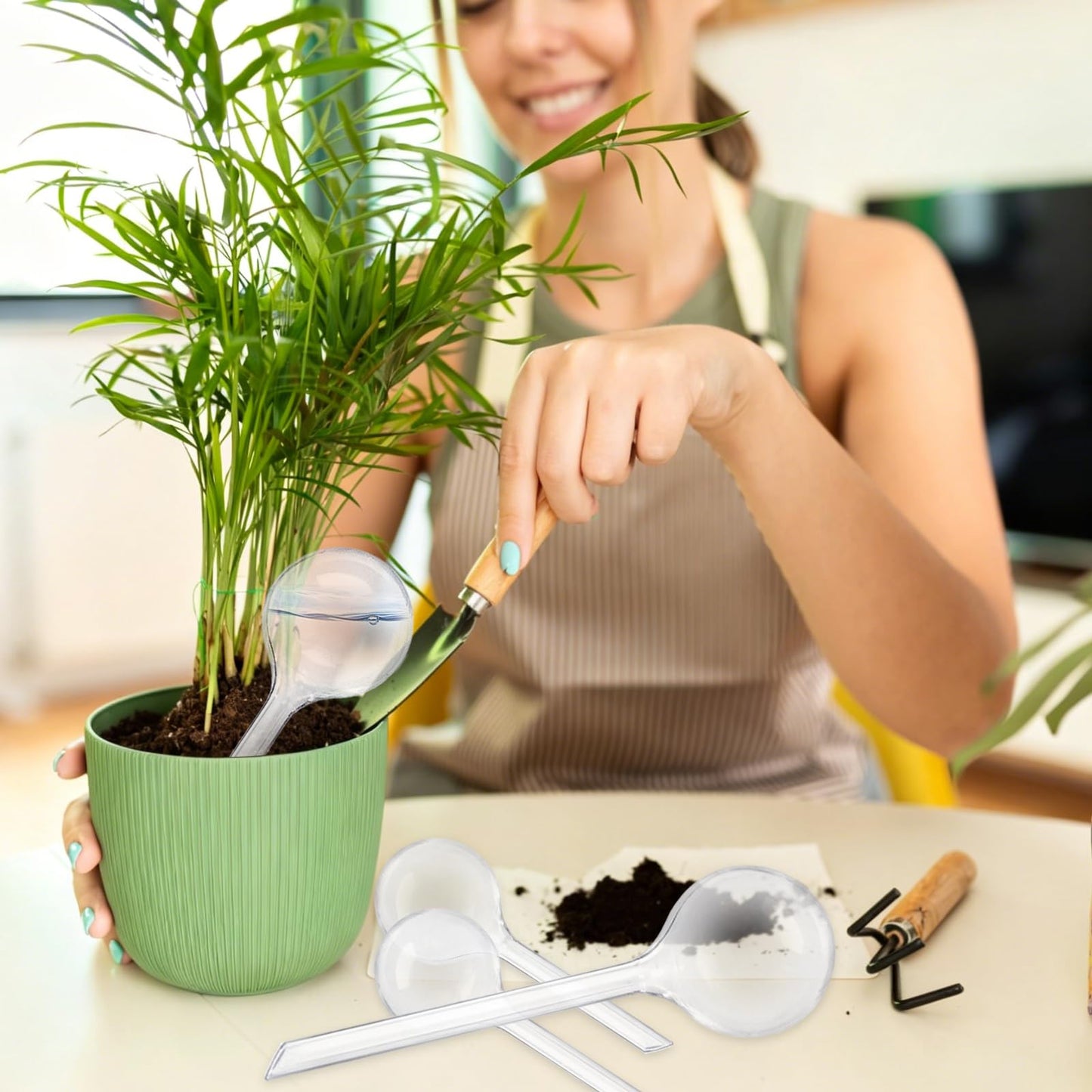 Anyumocz 12 Pcs Clear Plant Watering Globes,Plastic Self-Watering Bulbs,Flower Automatic Watering Bulbs for Plants Indoor,Outdoor,Flowerpot,Home Garden(2 Size)