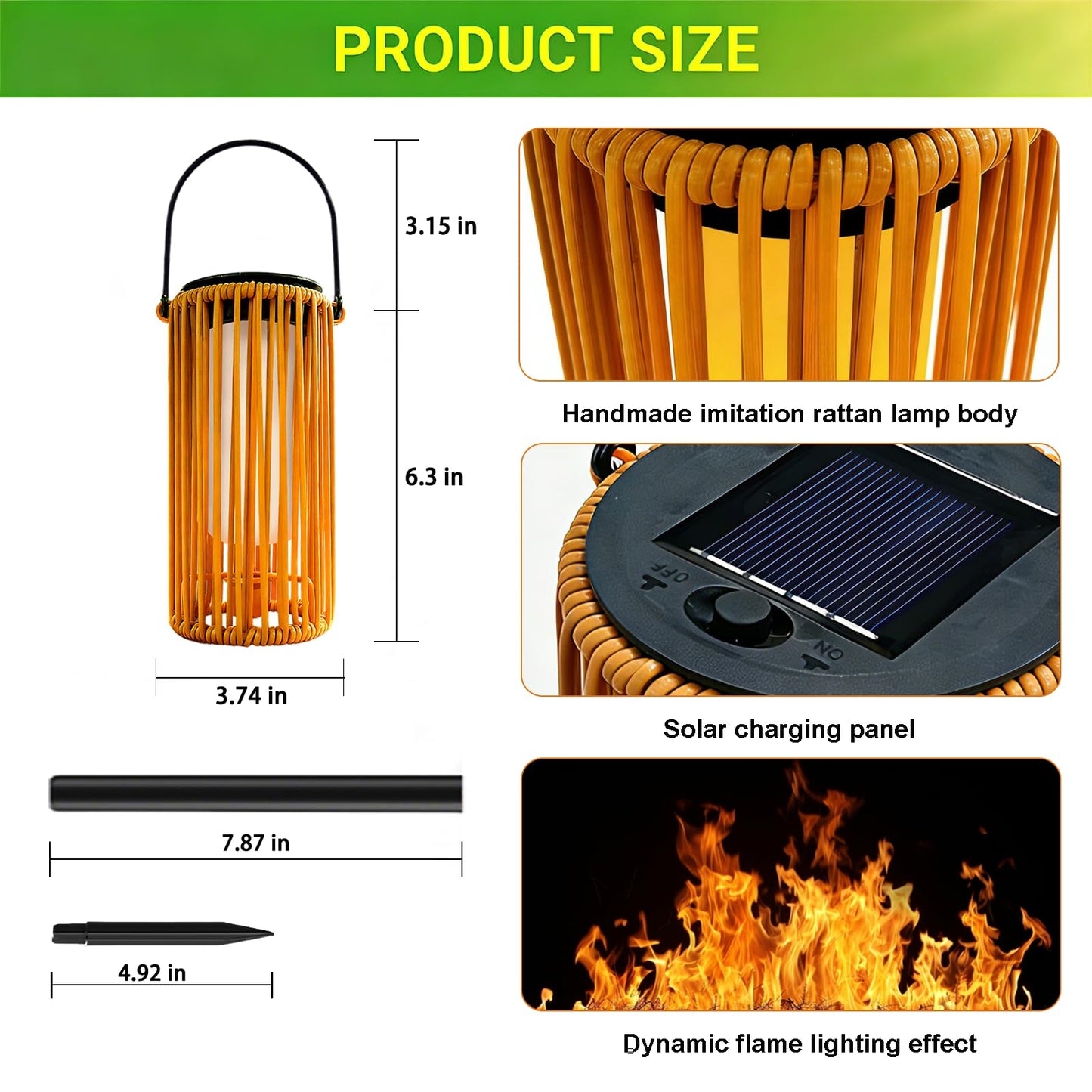 Amugmilk Solar Pathway Lights Outdoor Hanging Garden Decorations,Solar Lanterns Waterproof Flickering Flame Gifts for Women Mom Grandma,Decorative Lantern Stakes Outside for Lawn Yard Porch Tree