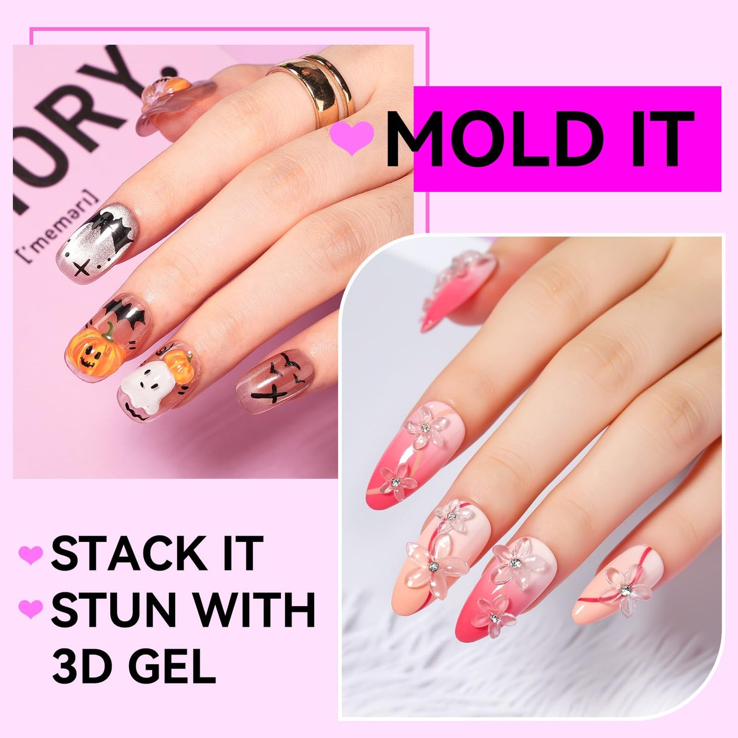 Makartt Clear Gel Builder Kit: Self-Levelling, Long Lasting Extension Hard Gels for Strengthener, Broken Nails Repair Gel Kit with Paper Forms, Dual forms, Nail File and Dual-End Brush 1.06 oz