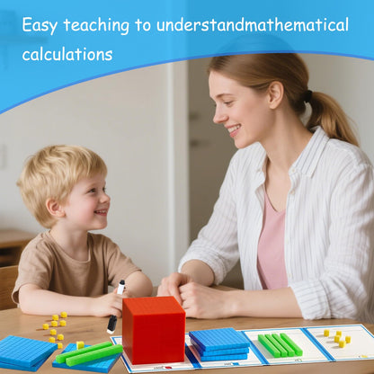 JUGGPENG Base Ten Blocks for Math, Place Value Blocks, Base 10 Math Manipulatives for Kids, Plastic Math Cubes, Number Blocks, Math Counting Cubes for Kindergarten 1st-3rd Grade, 137 Pcs