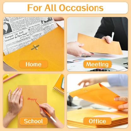 Bazyrock 30 Pcs 5 x 7.5Inch Manilla Envelopes,Kraft Envelopes with Clasp Closure and Gummed Seal for Office Document School Business Home