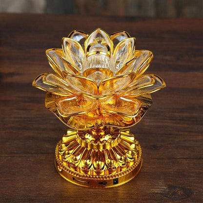 Buddha Machine, LED Lotus Lamp Buddha Lamp Prayer Machine Prayer Machine with 36 Songs (Without Battery)