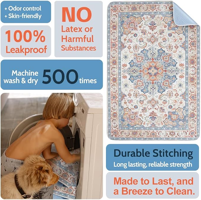Washable Pee Pads for Dogs, 2 Pack Reusable Puppy Training Pads 36"x36" Super Absorbent Waterproof Dog Training Pads, Non-Slip Potty Pads, Whelping Pads Litter Mat Beige