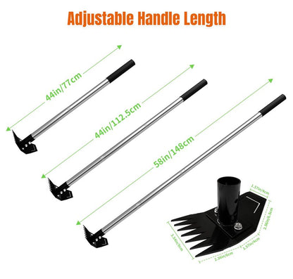 ATLRGISL Weed Puller Tool with Long Handle, Manual Weed Remover Tool, 2 in 1 Weed Rake&Grabber and Garden Hoe, Dandelion Gardenia Heavy Duty Uprooting Tool for Yard, Lawn and Garden, 58Inch