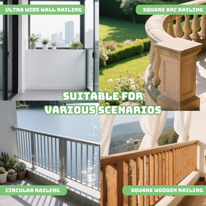 SDLDEER Window Box Brackets, 4 Pack Adjustable Planter Box Brackets, Heavy Duty Iron Flower Box Bracket for Deck Railing with Bottom Support, for Balconies, Fences, and Gardens