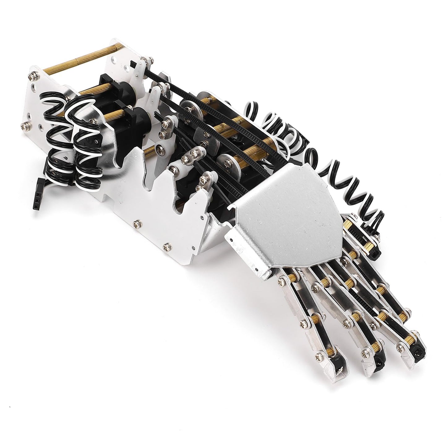Robot Hand Kit, 5 Finger 180 Degree Movement Bionic Mechanical Arm DIY Kit with Analog Servos and Acrylic Aluminum Frame for Robotics Education and Secondary Development