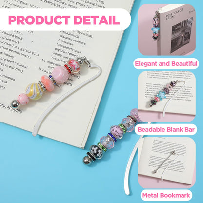 Beadable Bookmarks 20pcs Beaded Bookmark DIY Metal Blank Bar Bulk for Beads Craft Jewelry Pendant Charm Gift Modern Beaded for DIY Making Craft Book Lover Student Teacher Office Supply Beading Mark